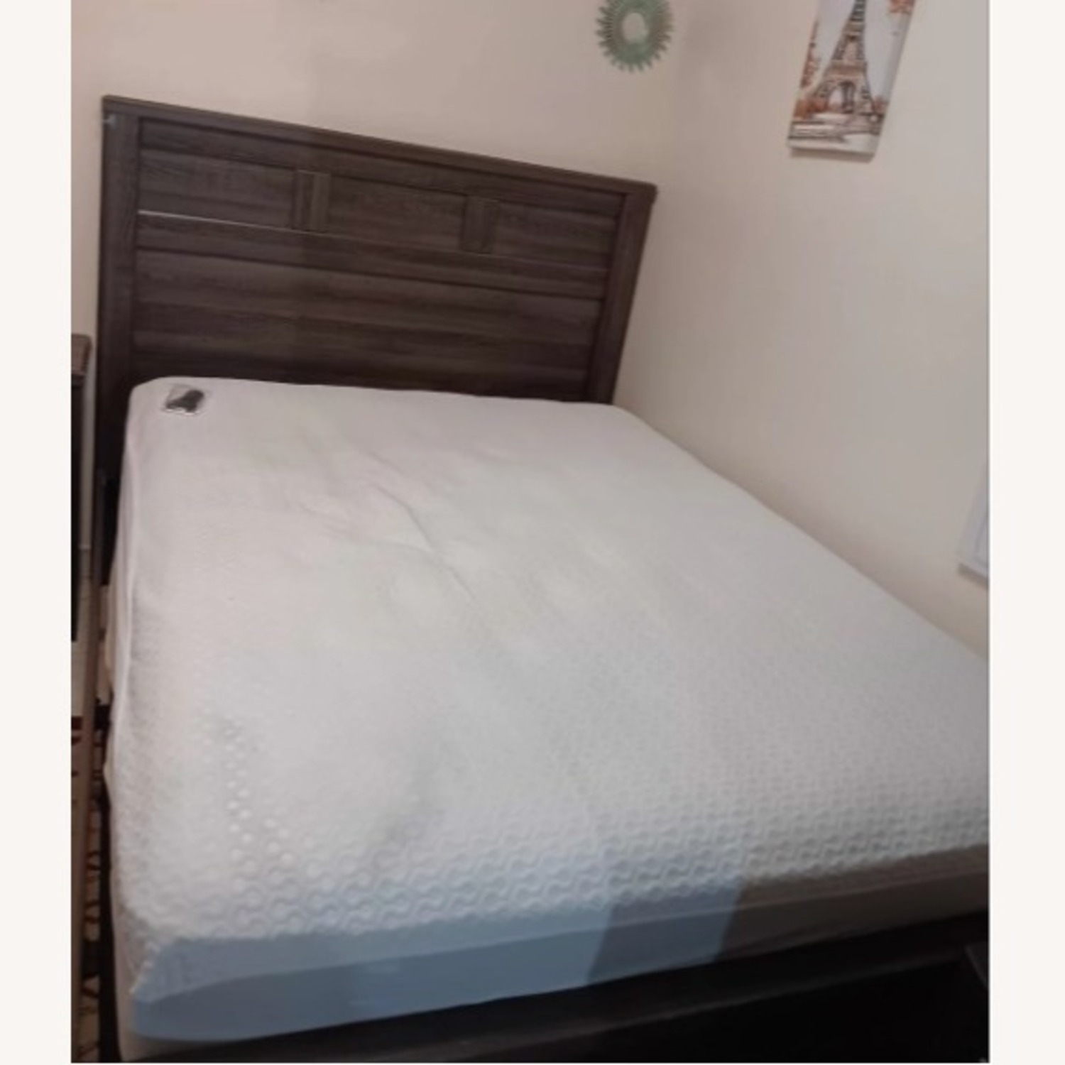 Ashley Juararo Queen Bed Frame - Dark Wood - image-1