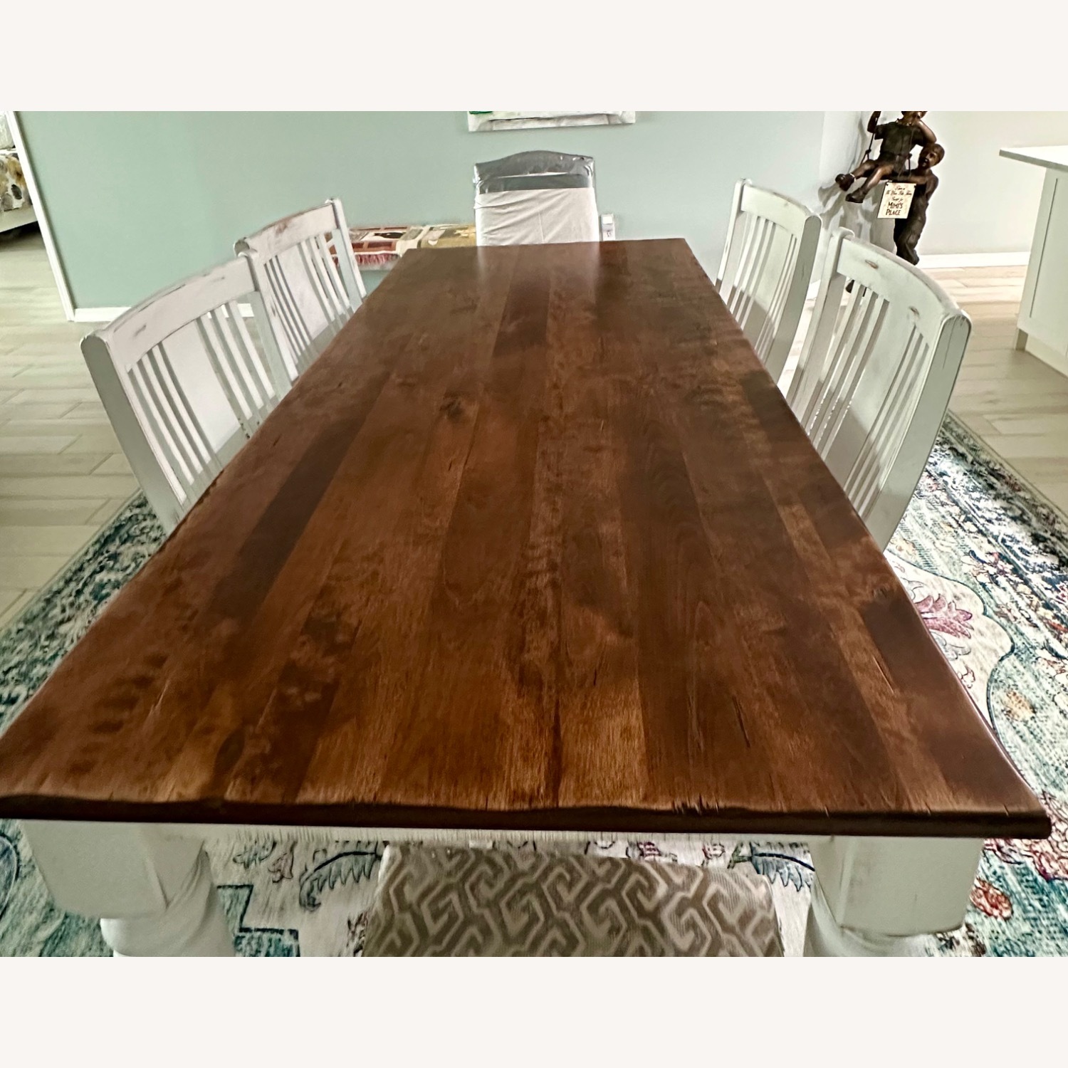 Dark Brown Wood Dining Table - image-2
