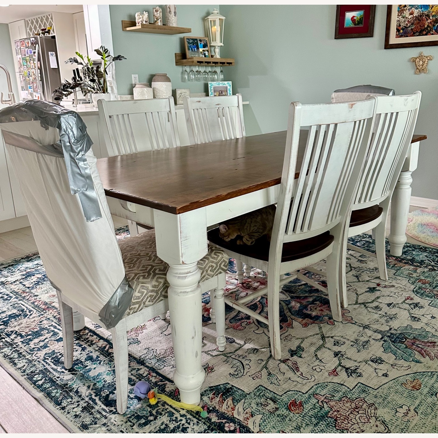 Dark Brown Wood Dining Table - image-3