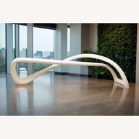 Vintage Modernist White Bench