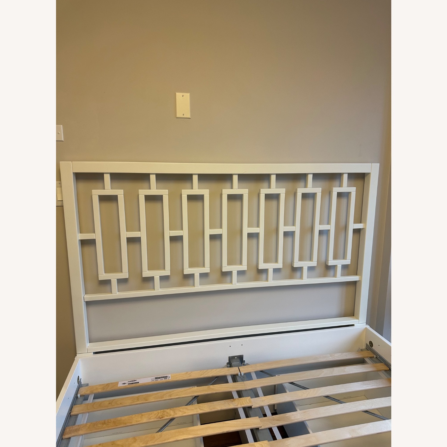 West Elm White Wood Headboard - image-1