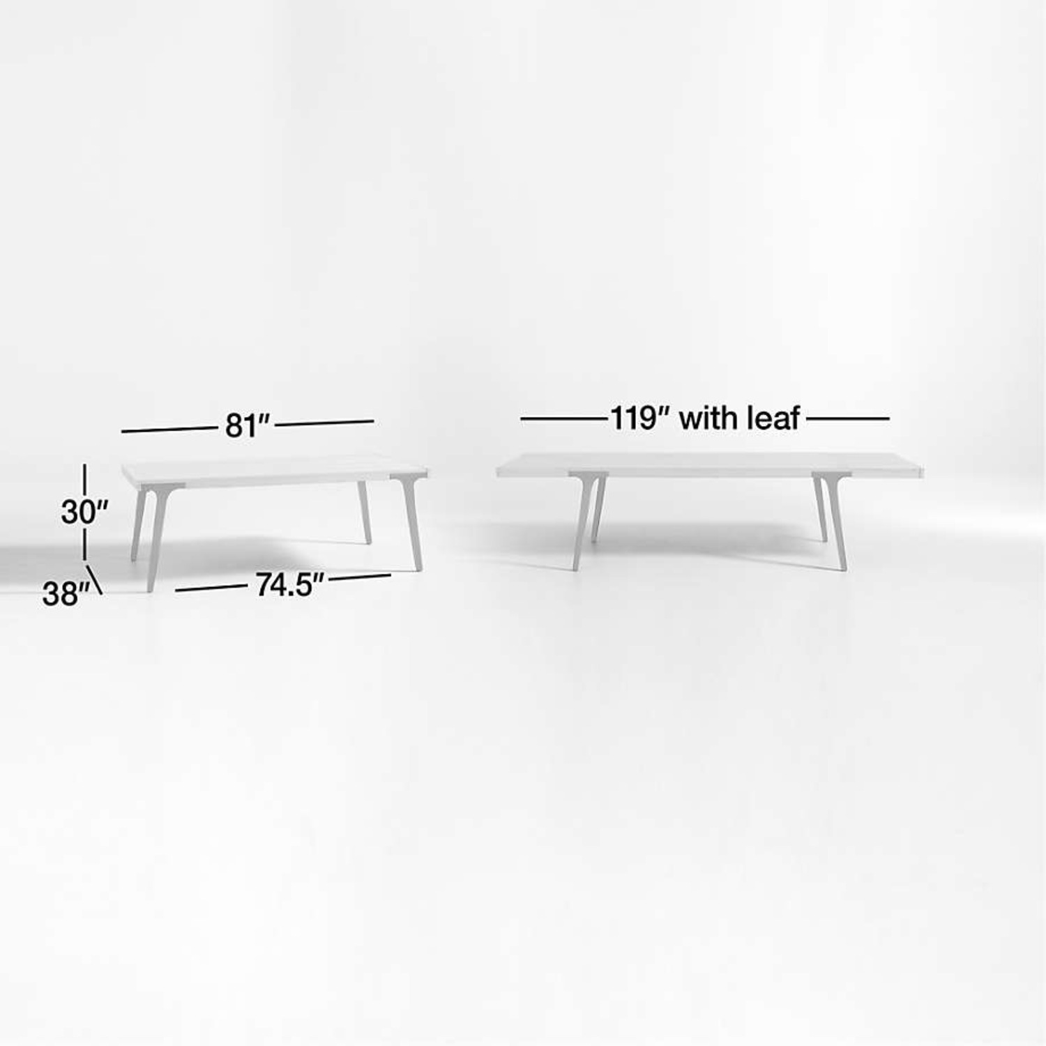 Crate & Barrel Lakin White Oak Dining Table  - image-1
