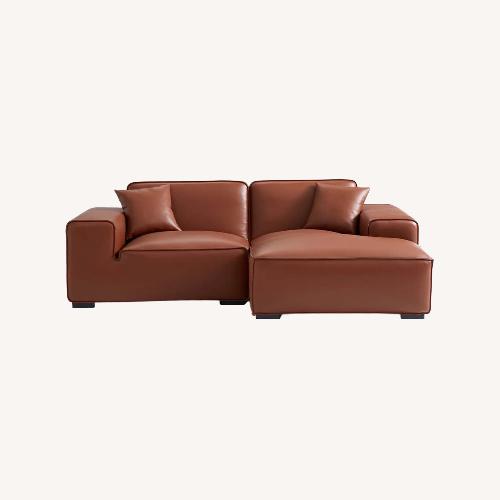 Used Domus Collection Dark Brown Leather Chaise Lounge for sale on AptDeco