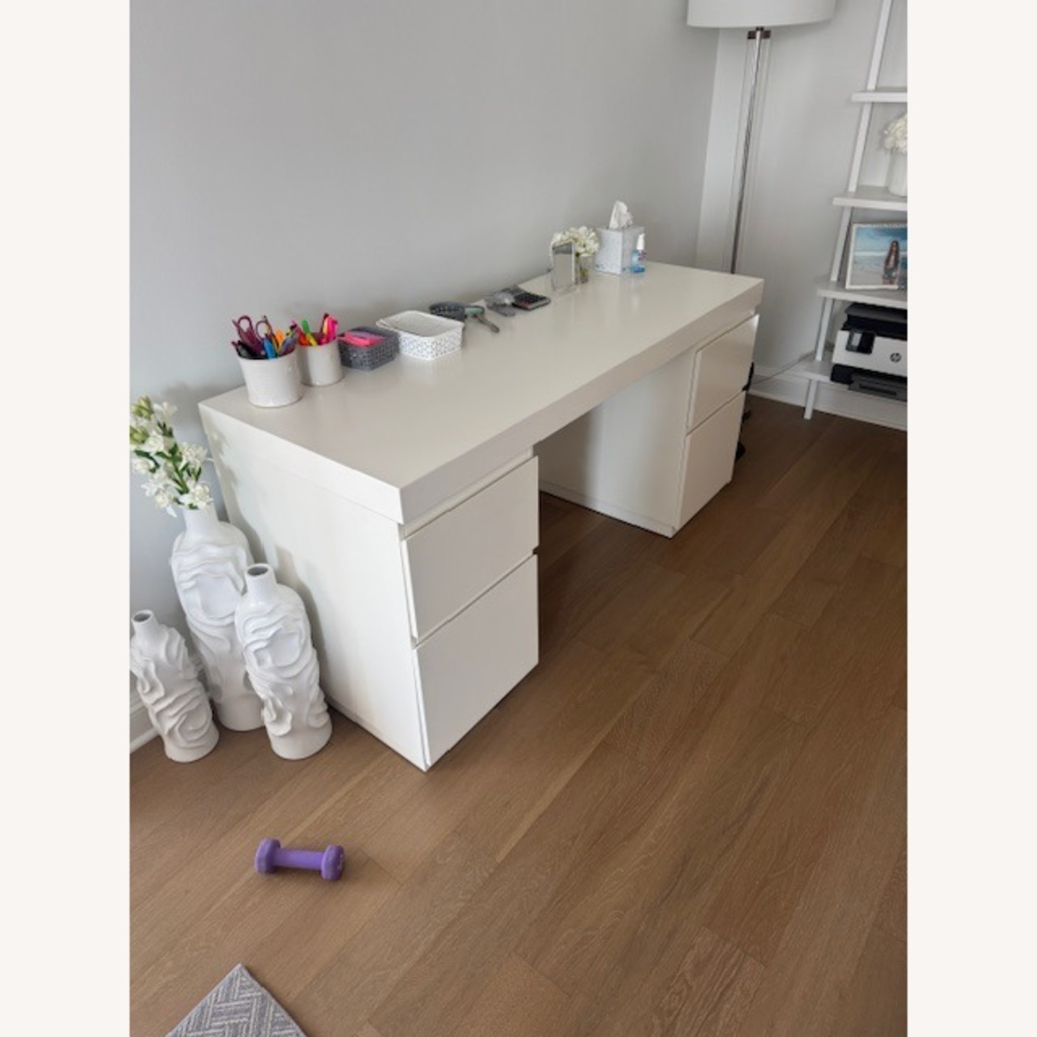 West Elm Parsons 2 File Cabinets Desk Set (62") - image-2