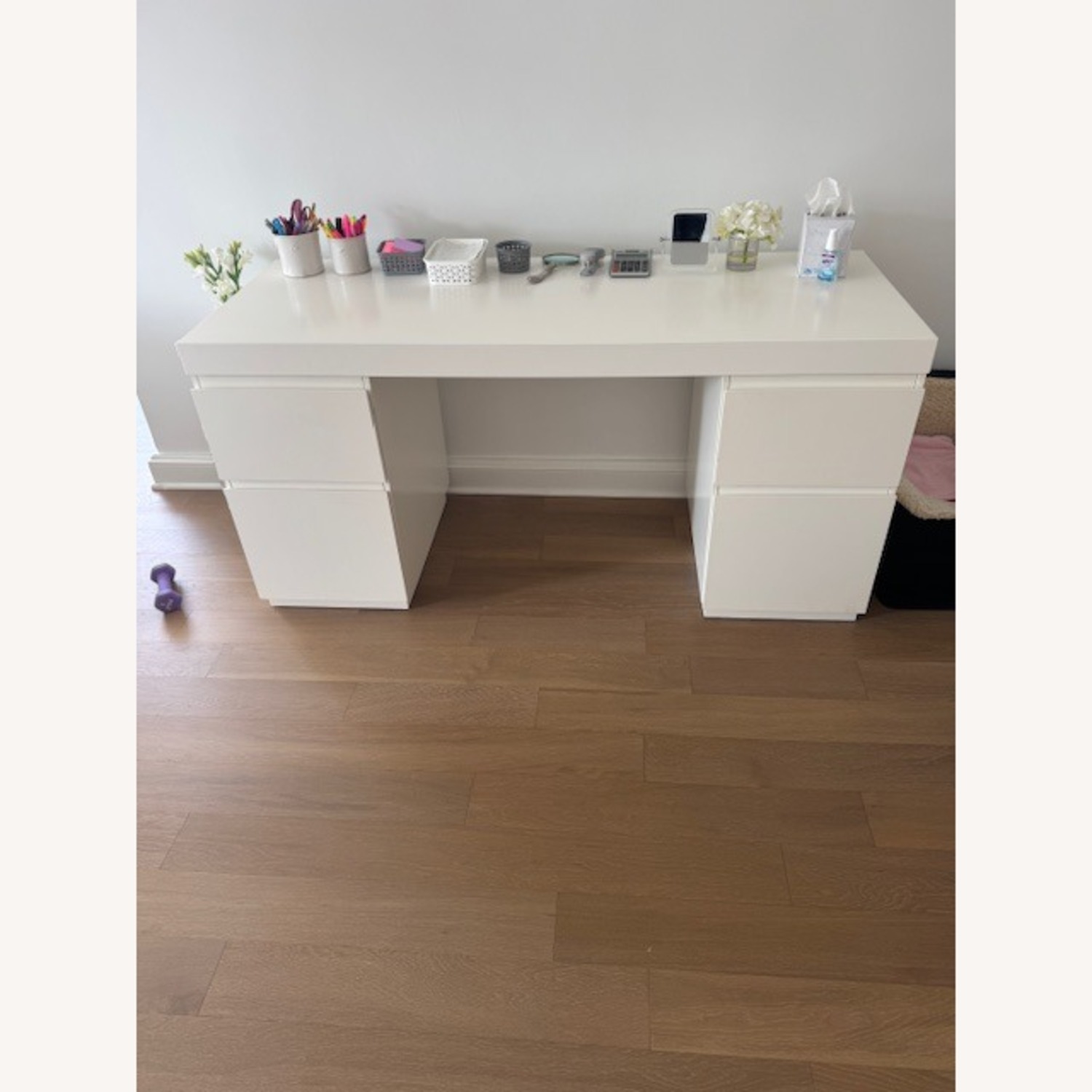 West Elm Parsons 2 File Cabinets Desk Set (62") - image-1