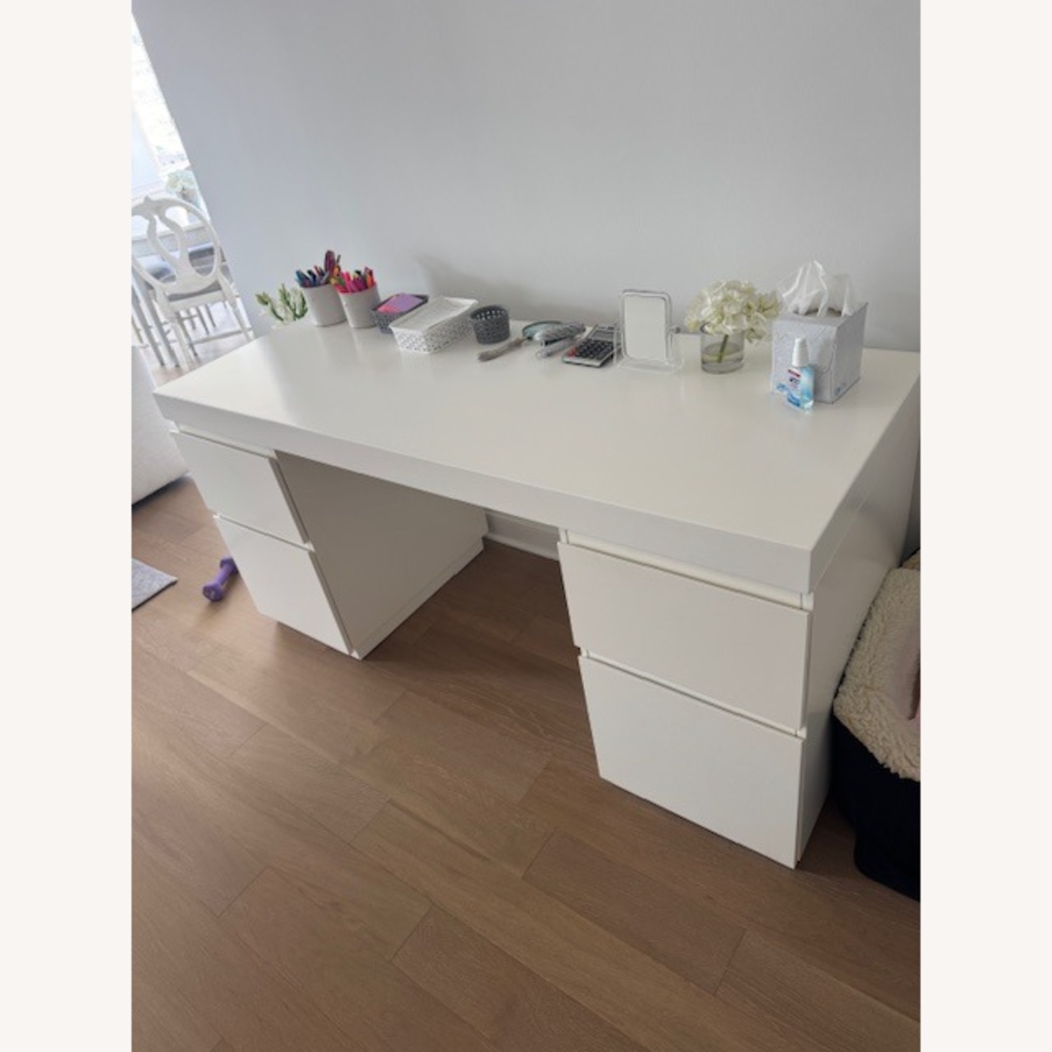 West Elm Parsons 2 File Cabinets Desk Set (62") - image-3