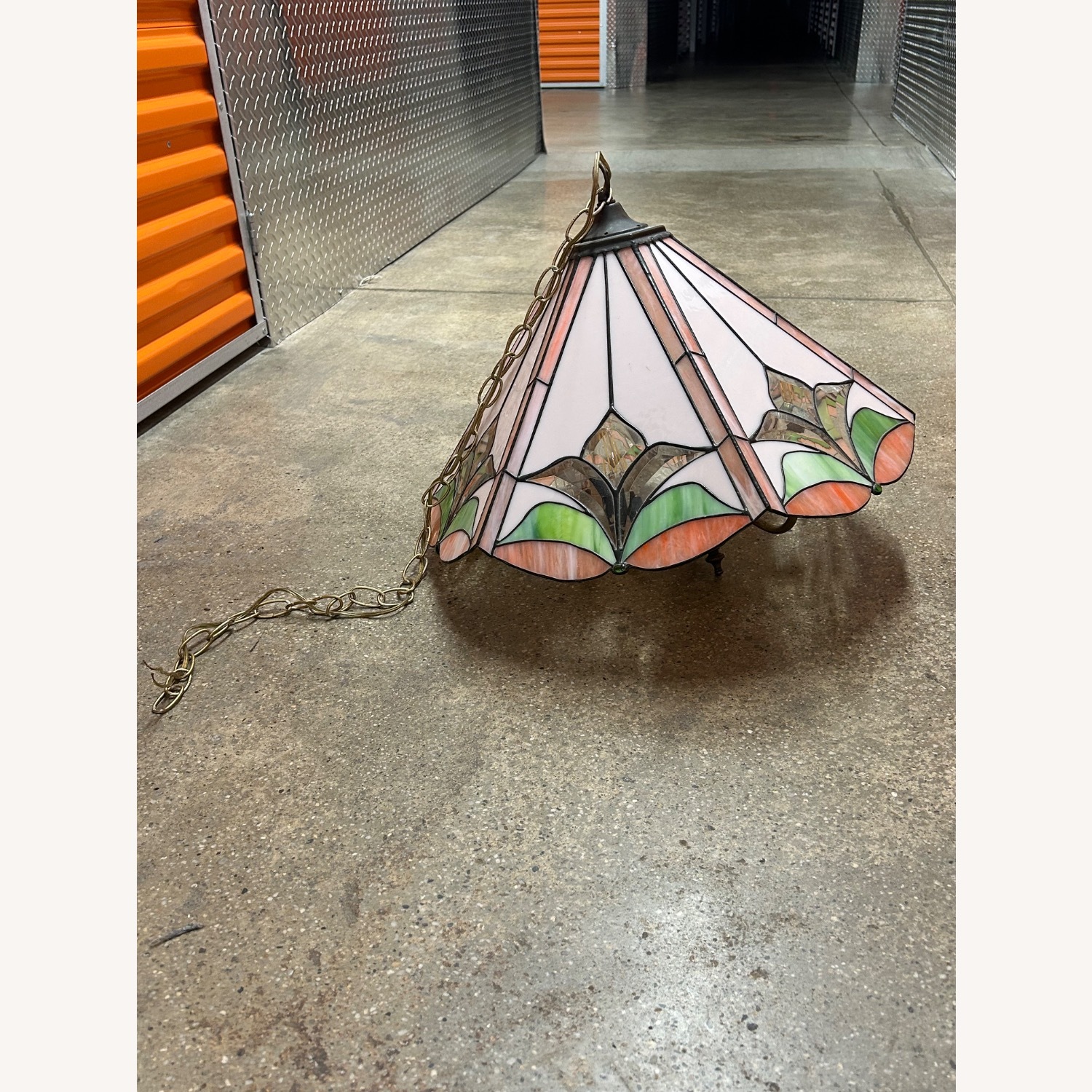 Vintage 1970s Tiffany Ceiling Lamp - image-2