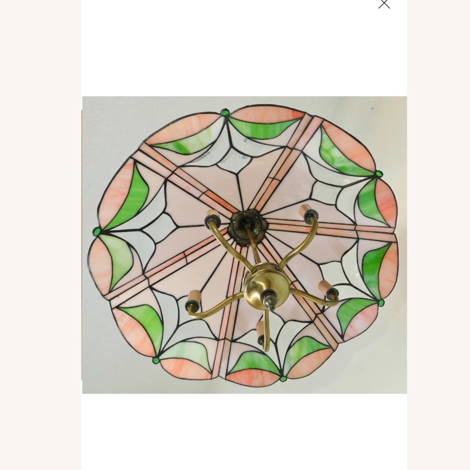 Vintage 1970s Tiffany Ceiling Lamp - image-6