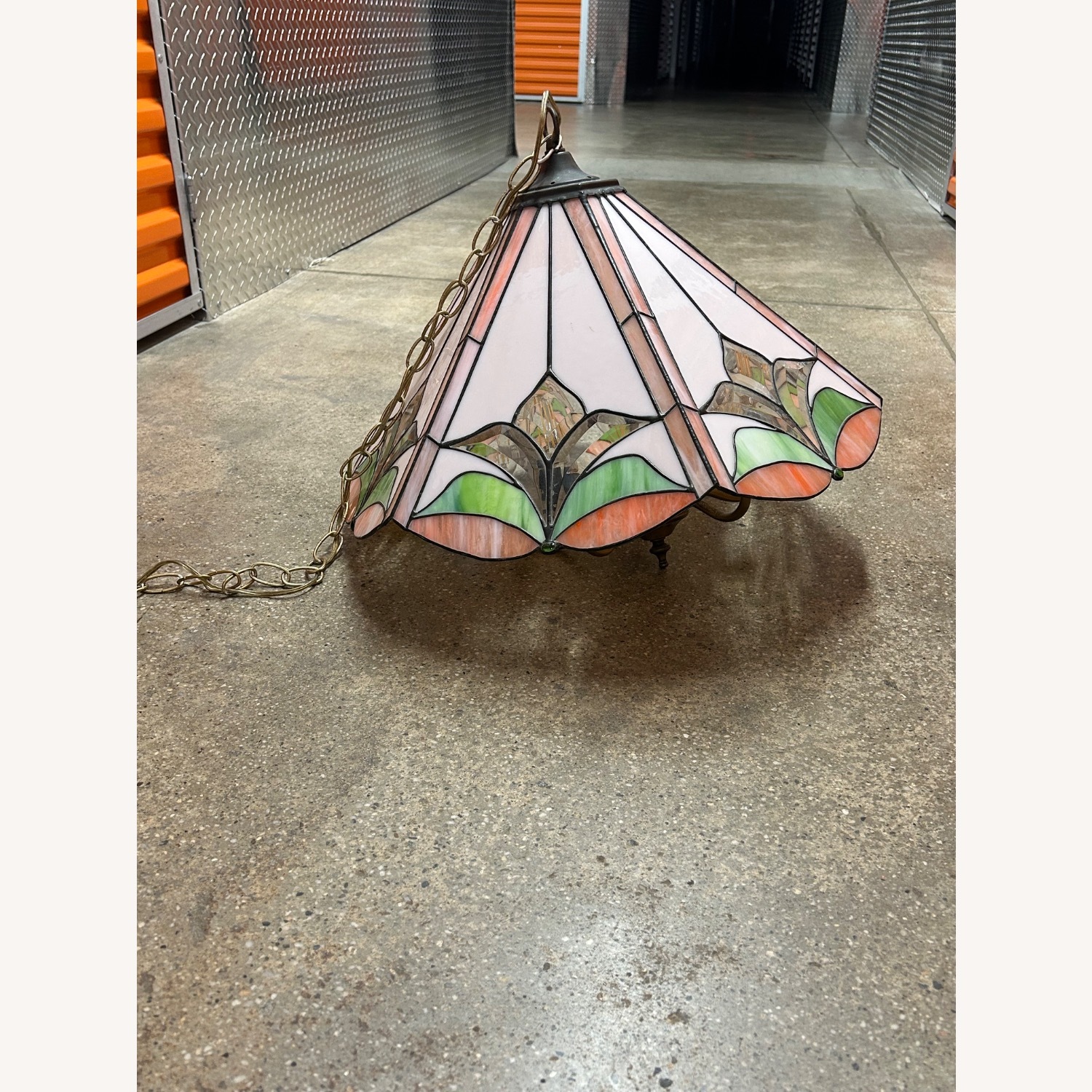Vintage 1970s Tiffany Ceiling Lamp - image-1