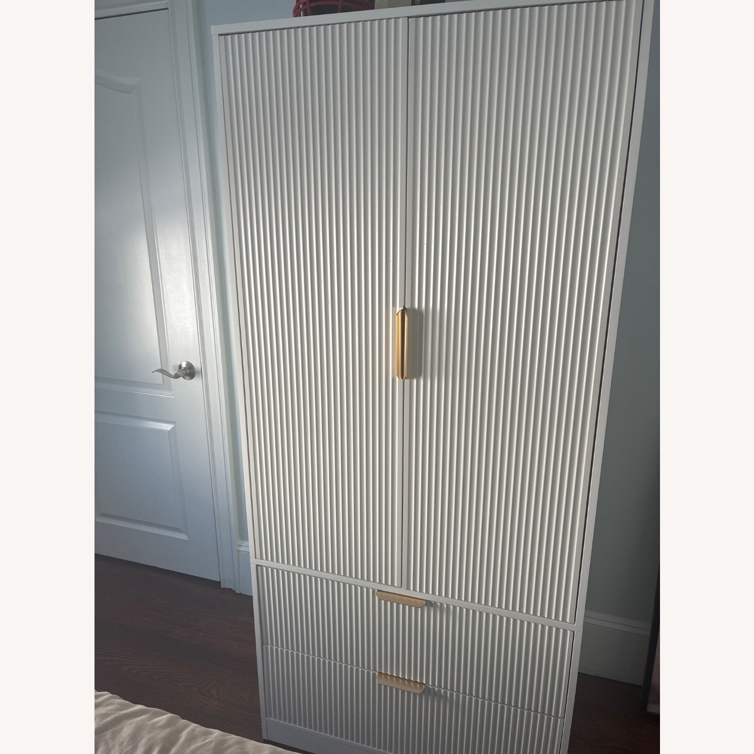 Bed Bath & Beyond White Wood Armoire - image-1