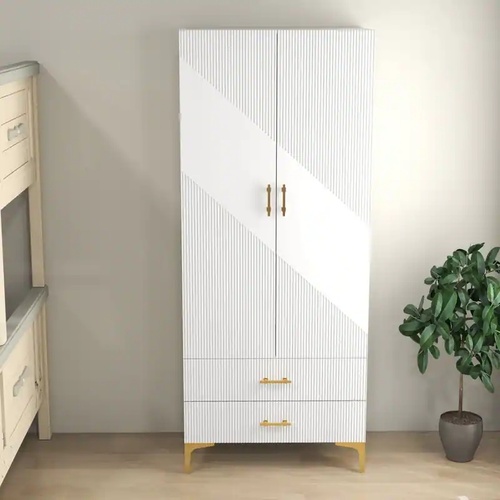 Used Bed Bath & Beyond White Wood Armoire for sale on AptDeco