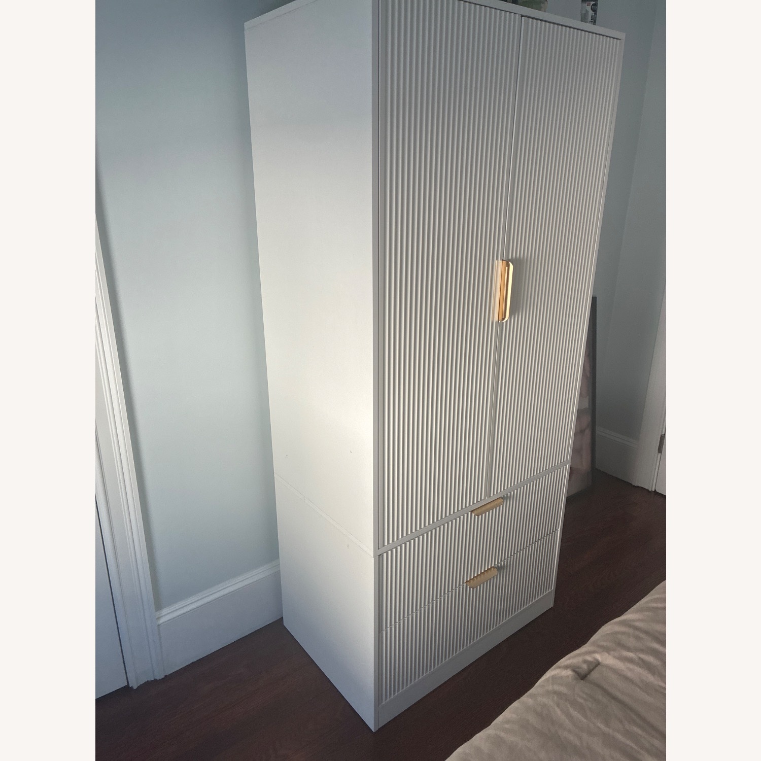 Bed Bath & Beyond White Wood Armoire - image-4