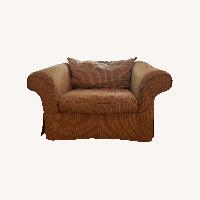 Rowe Furniture Orange Fabric Chair and a Half