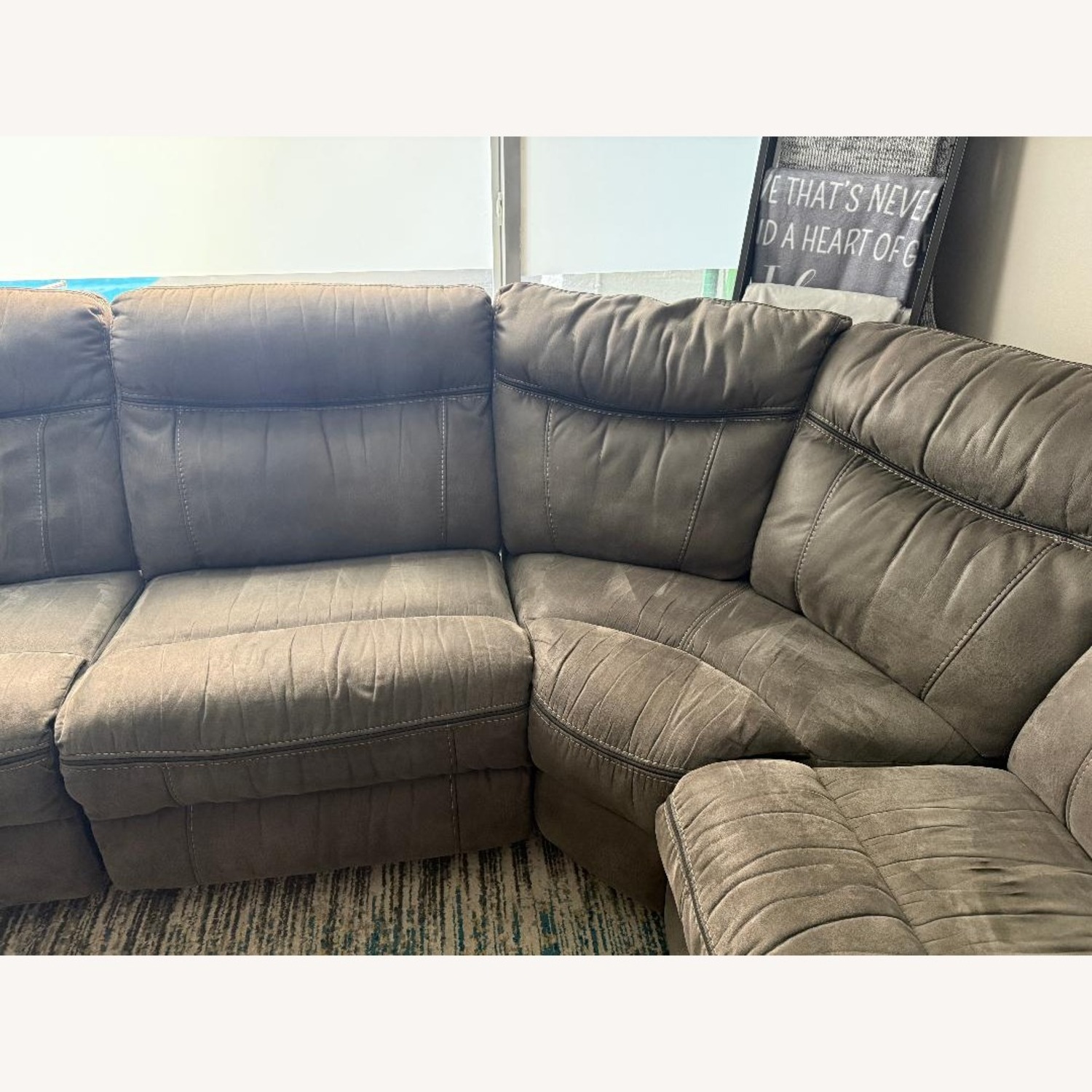 Rooms To Go  Dark Gray Fabric 5+ Piece Sectional - image-3