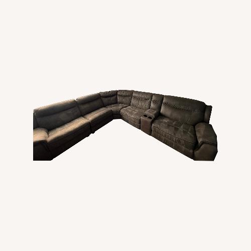 Used Rooms To Go  Dark Gray Fabric 5+ Piece Sectional for sale on AptDeco