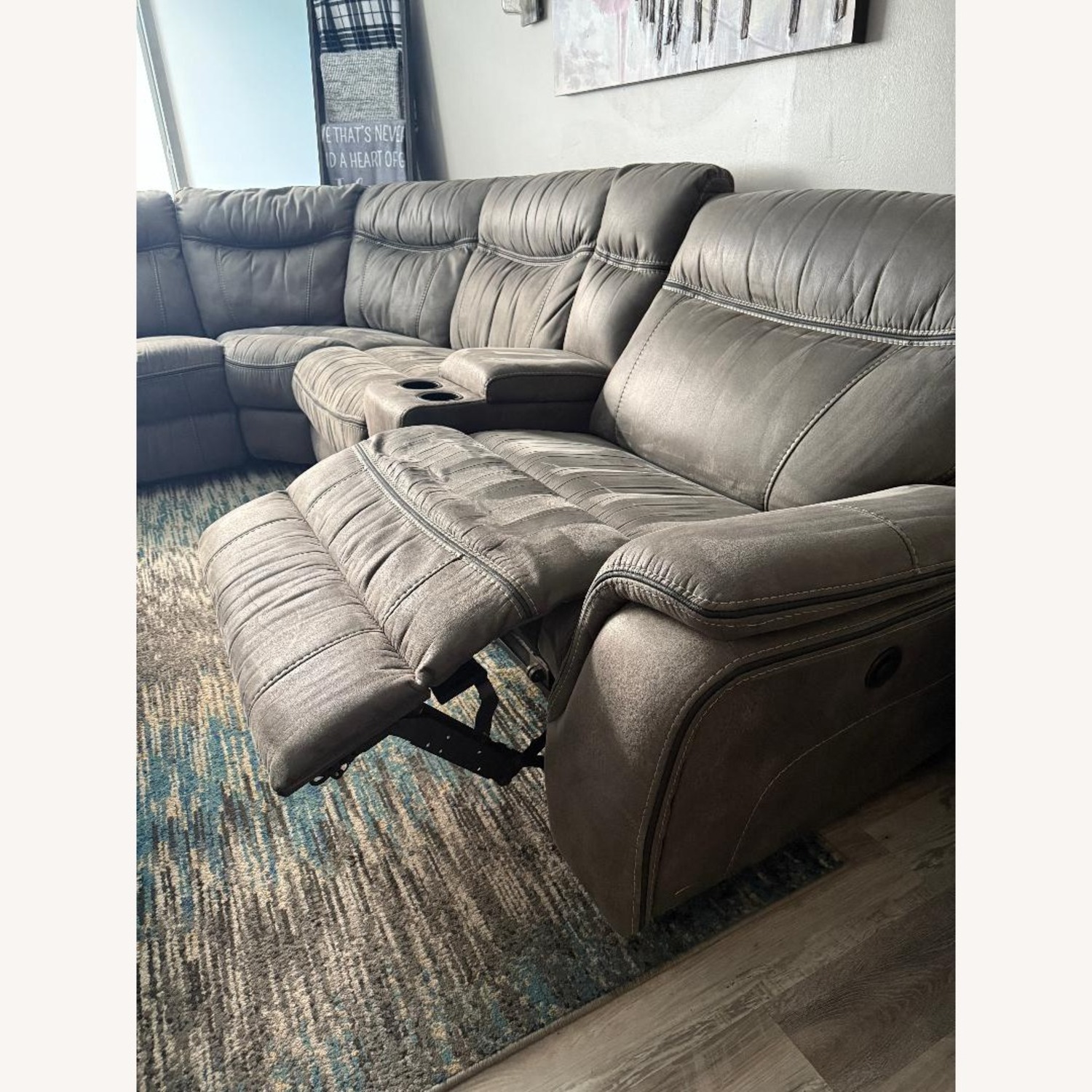 Rooms To Go  Dark Gray Fabric 5+ Piece Sectional - image-6