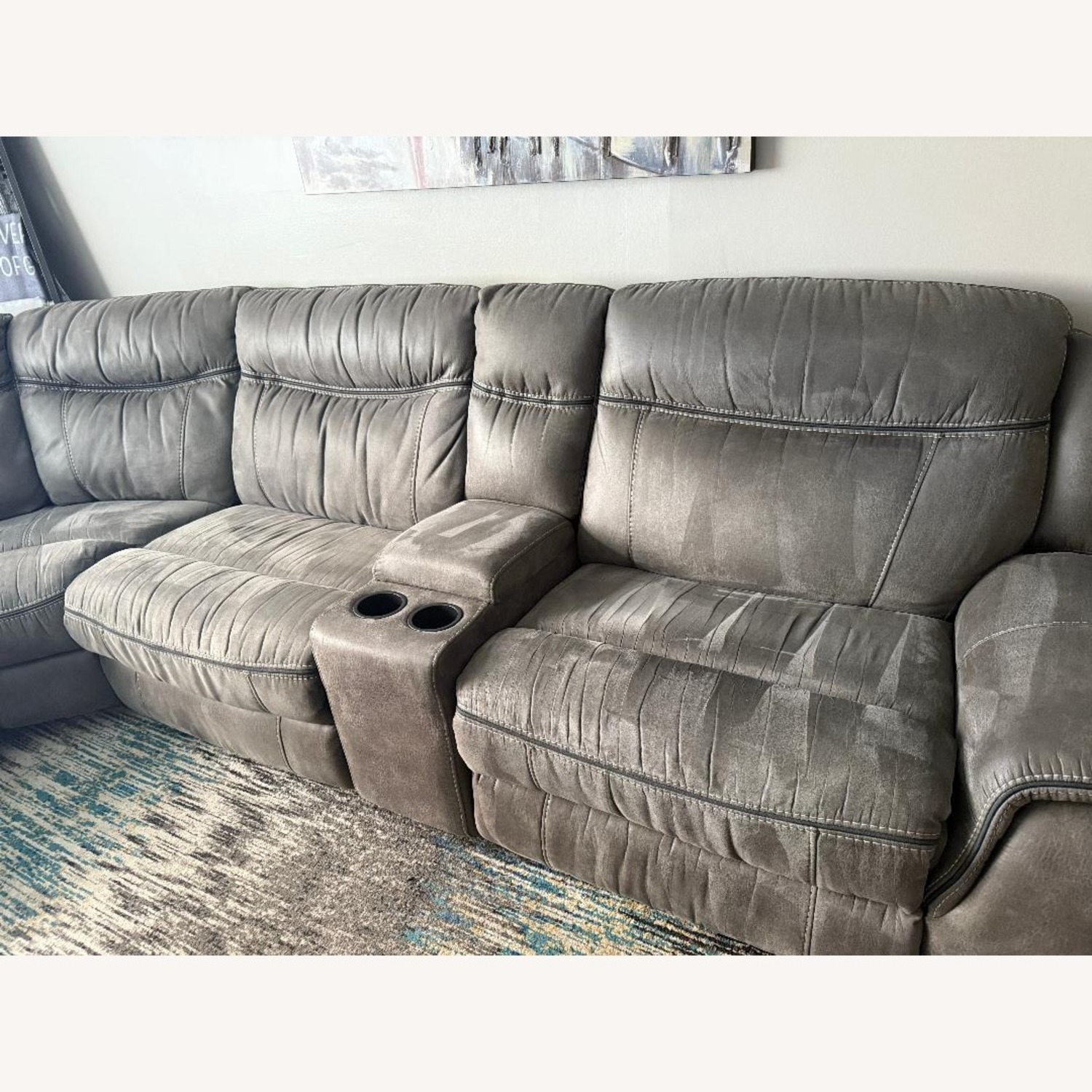 Rooms To Go  Dark Gray Fabric 5+ Piece Sectional - image-5