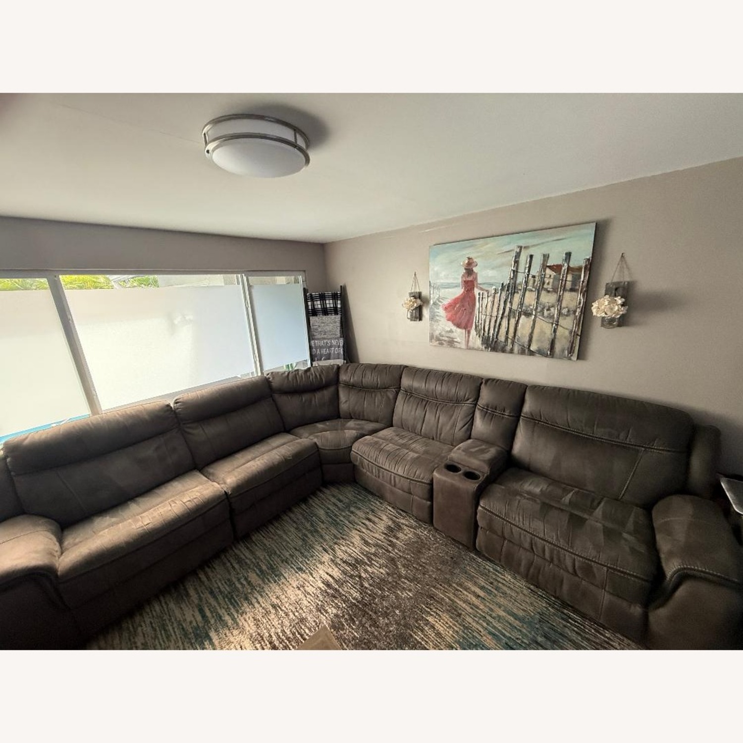 Rooms To Go  Dark Gray Fabric 5+ Piece Sectional - image-1