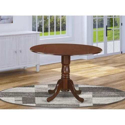 Used Amazon Dark Brown Wood -Round Dining Table for sale on AptDeco