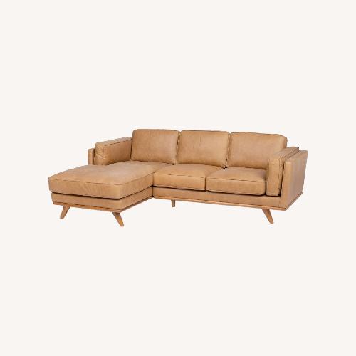 Used Article Timber Leather Left Chaise Sectional for sale on AptDeco