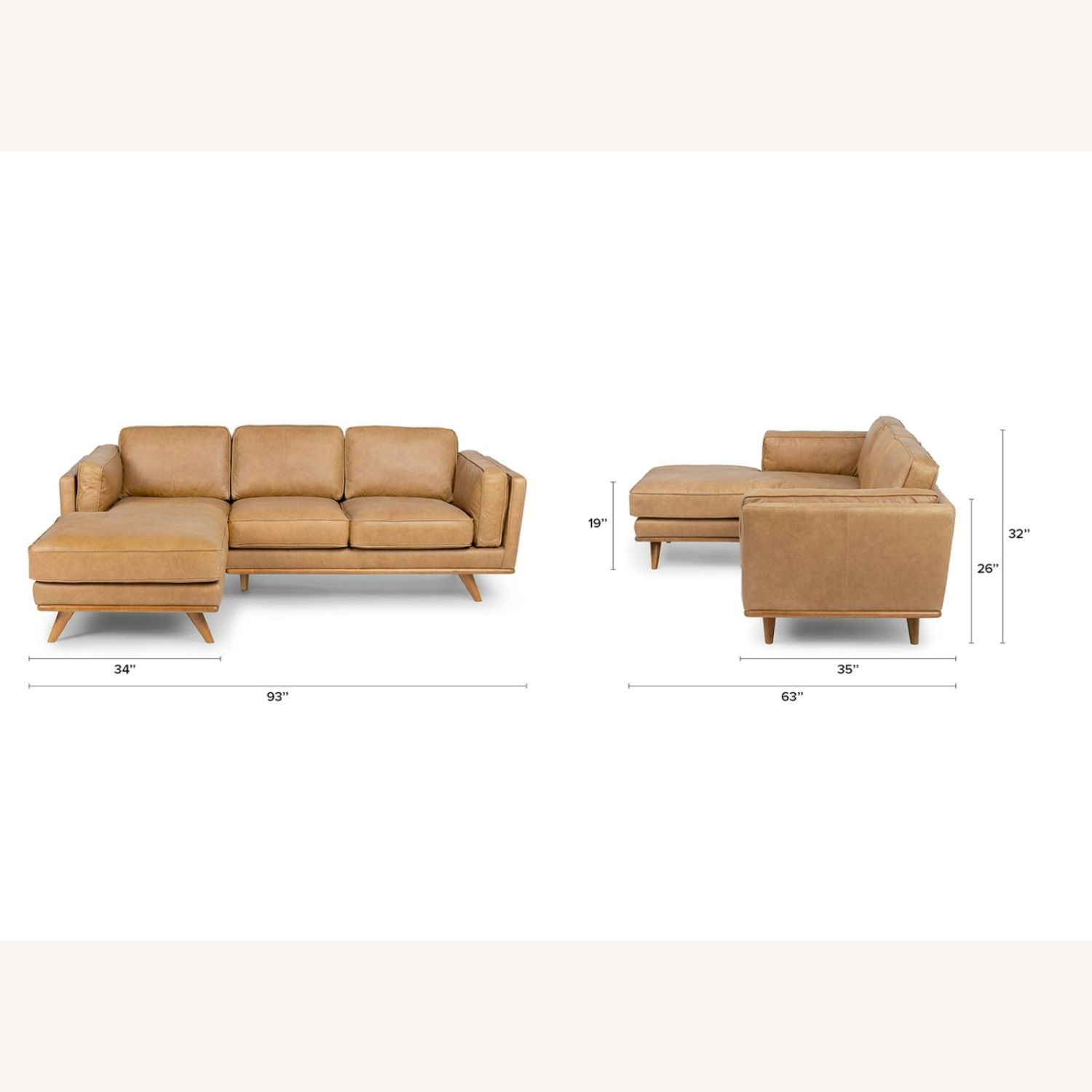 Article Timber Leather Left Chaise Sectional - image-10