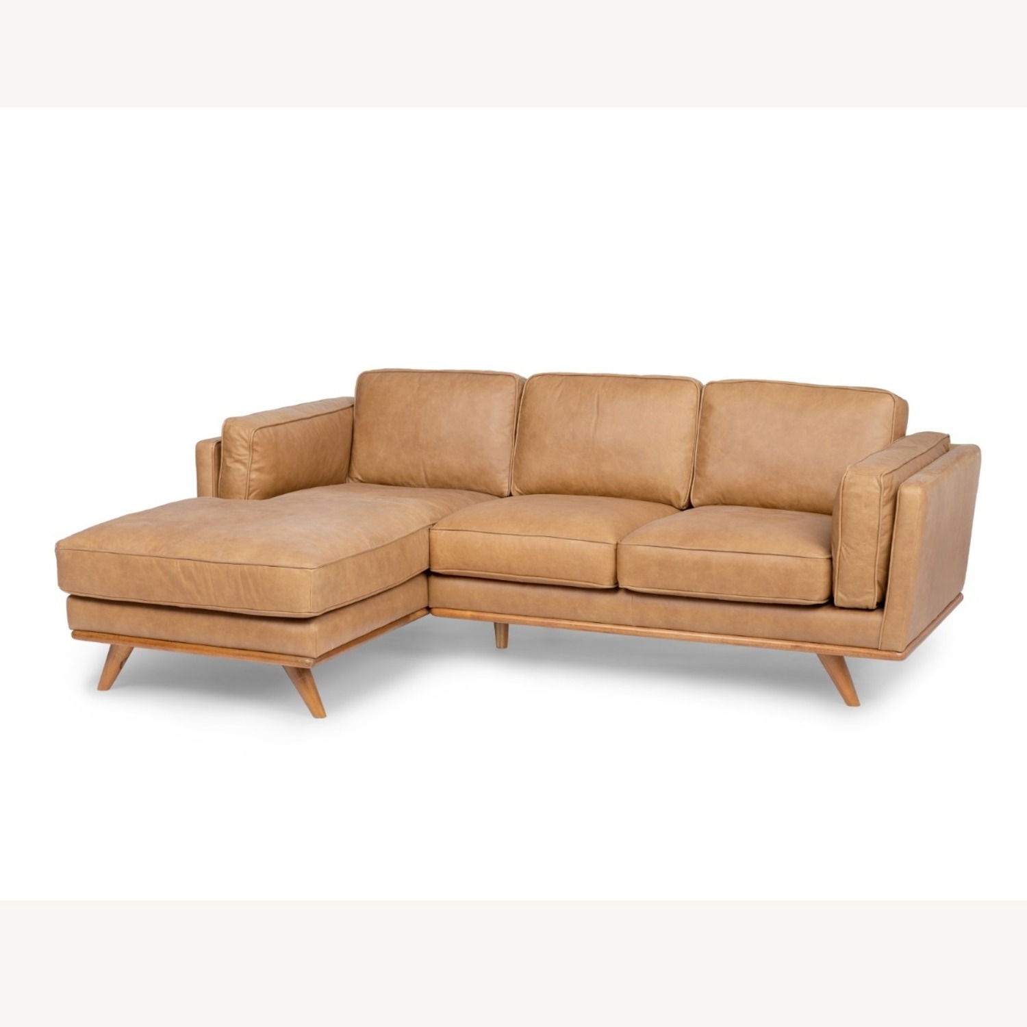 Article Timber Leather Left Chaise Sectional - image-11