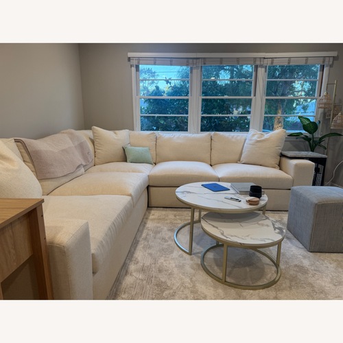 Used Living Spaces White 3+ Piece Sectional for sale on AptDeco