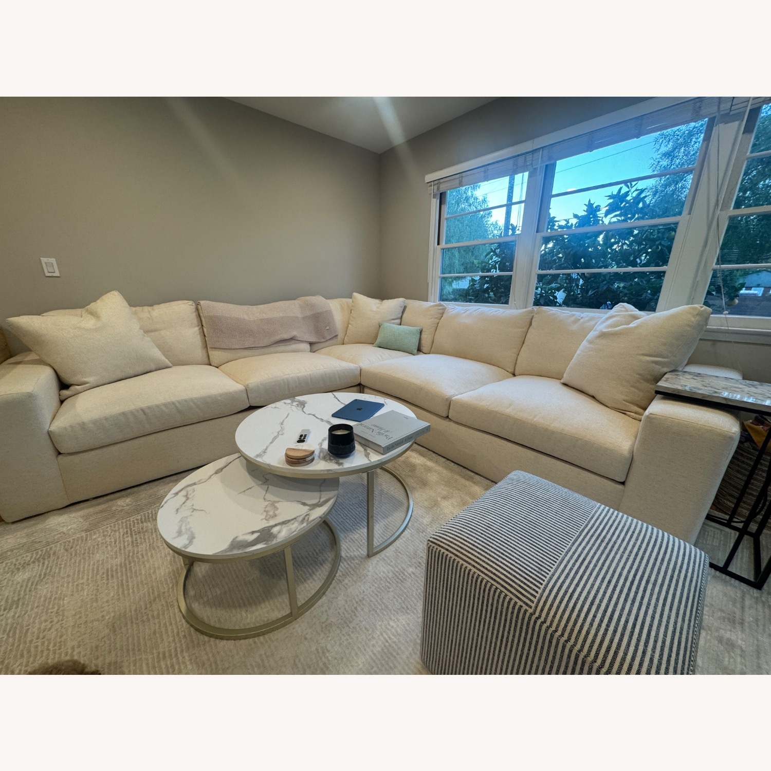 Living Spaces White 3+ Piece Sectional - image-3