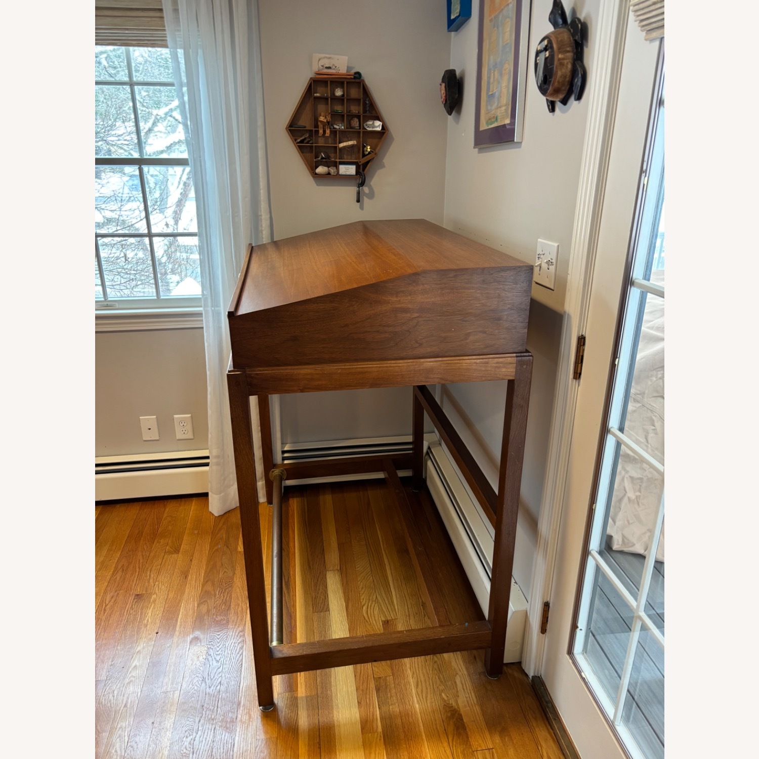 Natural Wood Standing Captain’s Desk - image-3