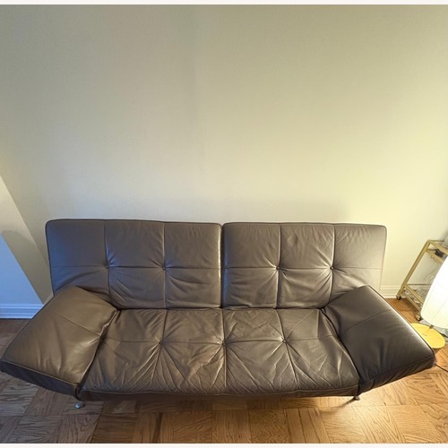Used Vintage/Antique Dark Gray Leather 3+ Seater Sofa for sale on AptDeco