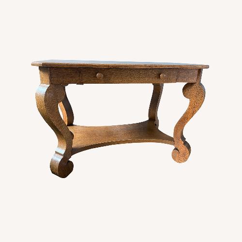 Used Antique Tiger Oak Quartersawn Library Table  for sale on AptDeco
