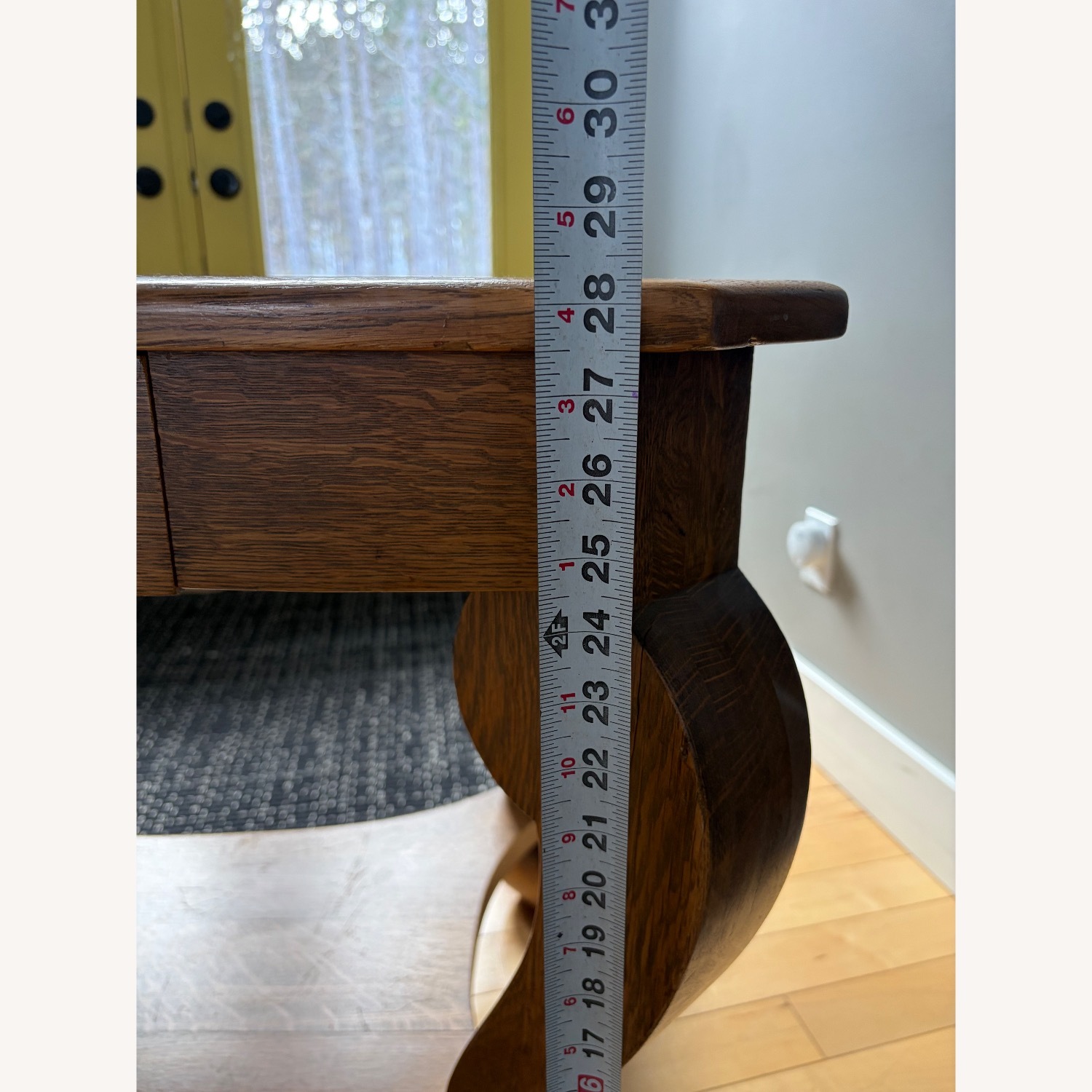 Antique Tiger Oak Quartersawn Library Table  - image-12