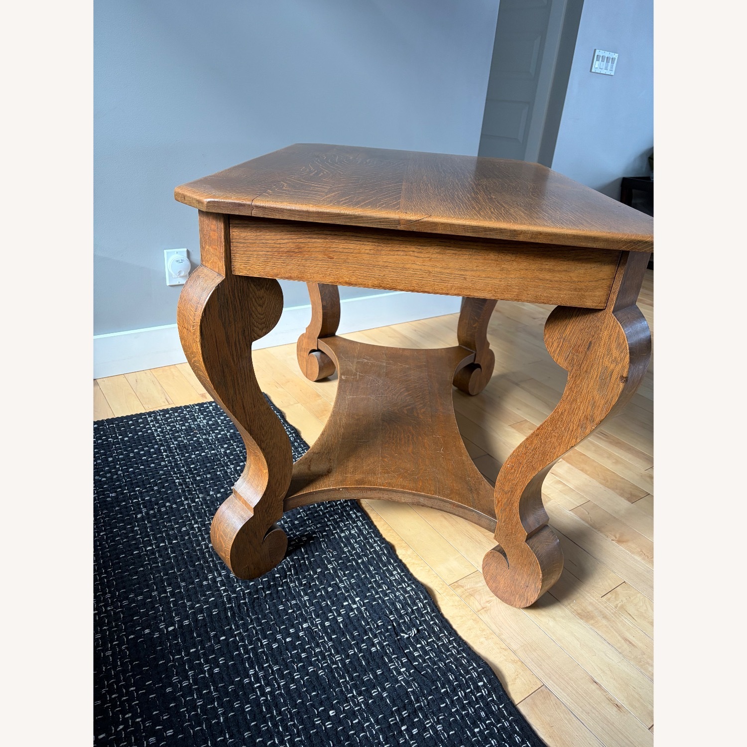 Antique Tiger Oak Quartersawn Library Table  - image-6