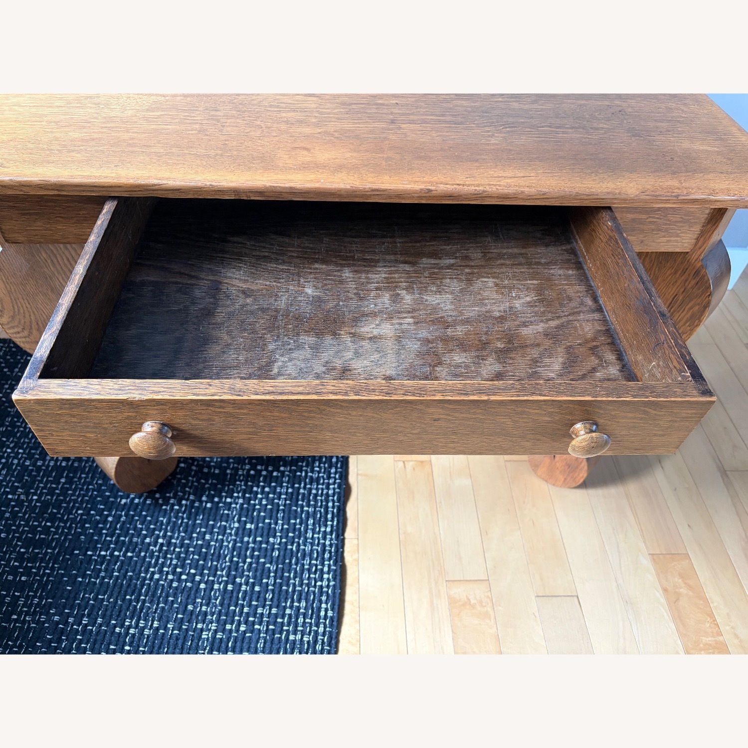 Antique Tiger Oak Quartersawn Library Table  - image-5