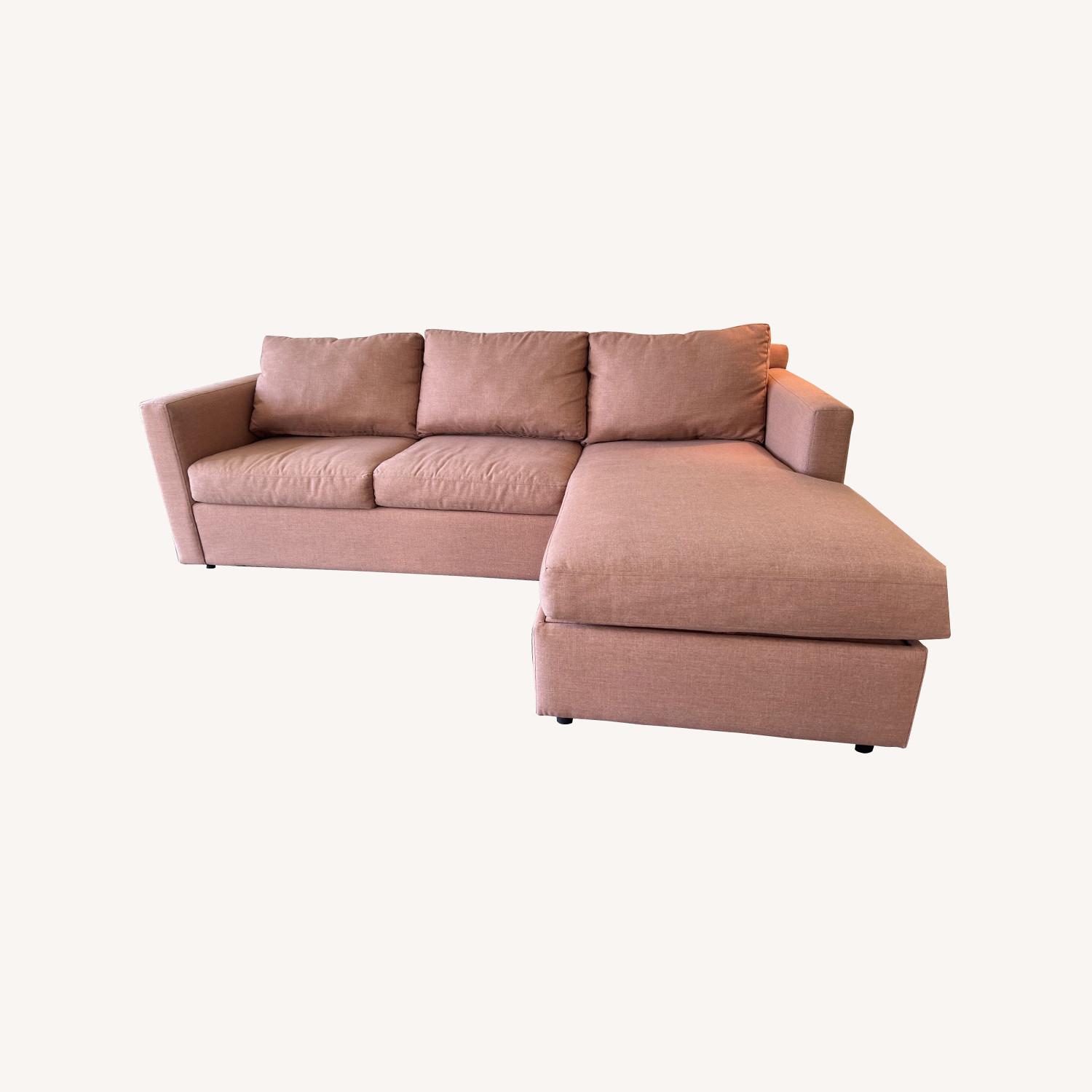 Crate & Barrel Barrett II Queen Sleeper Sofa Rose - image-0