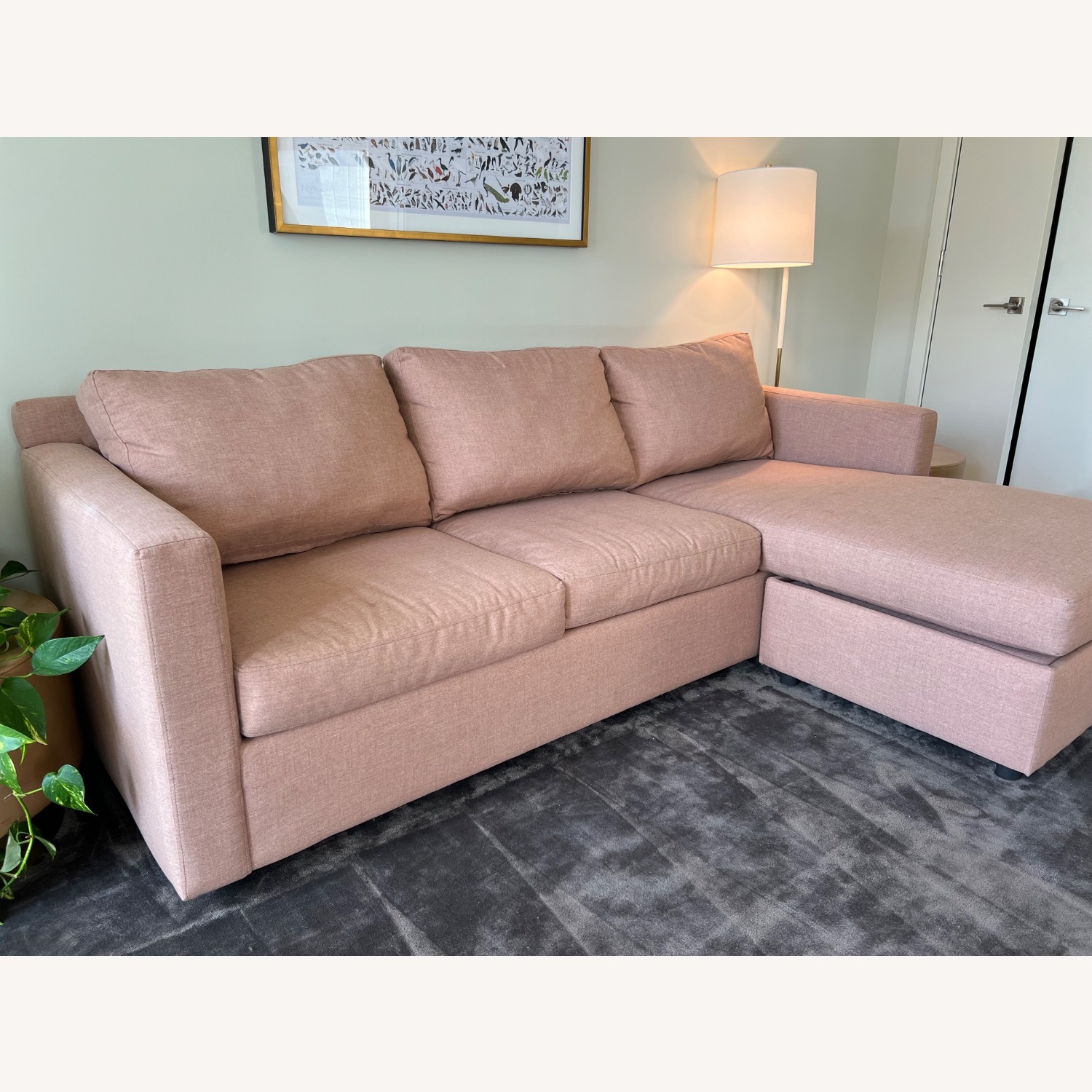 Crate & Barrel Barrett II Queen Sleeper Sofa Rose - image-3