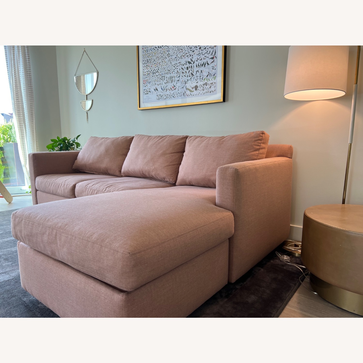 Crate & Barrel Barrett II Queen Sleeper Sofa Rose - image-2