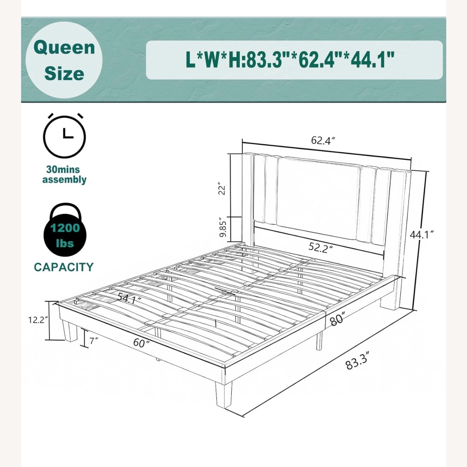 Queen Size Bed Frame - image-2