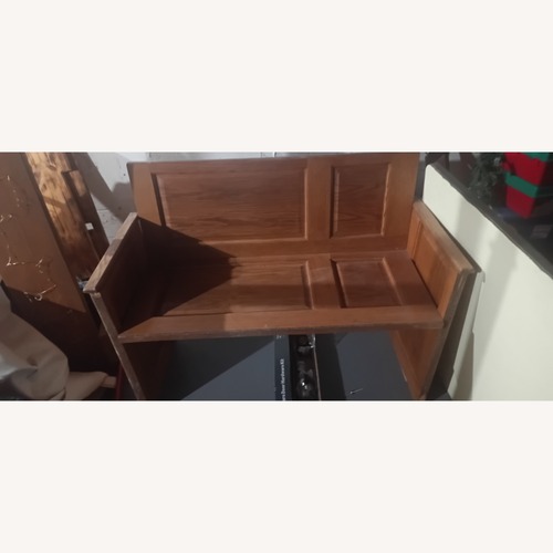 Used Custom Oak Bench Made From Oak Door for sale on AptDeco