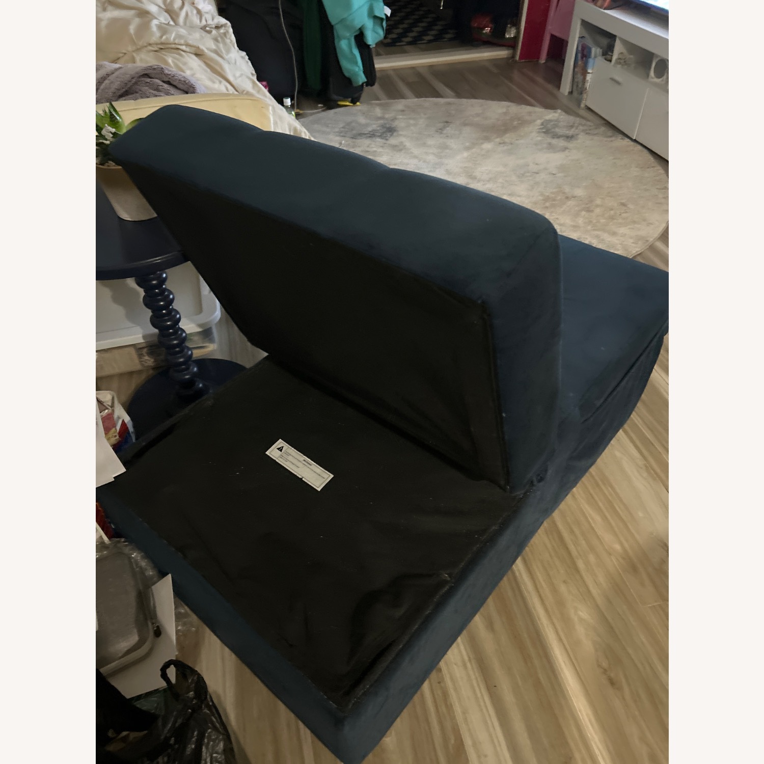 Raymour & Flanigan Blue Fabric Recliner - image-4