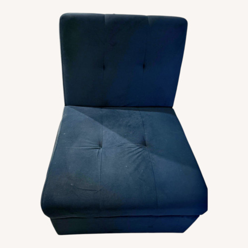 Used Raymour & Flanigan Blue Fabric Recliner for sale on AptDeco