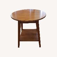 Ethan Allen Country Colors Round Wood End Table