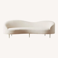 CB2 Curvo 96.5" White Performance Fabric Sofa by Goop
