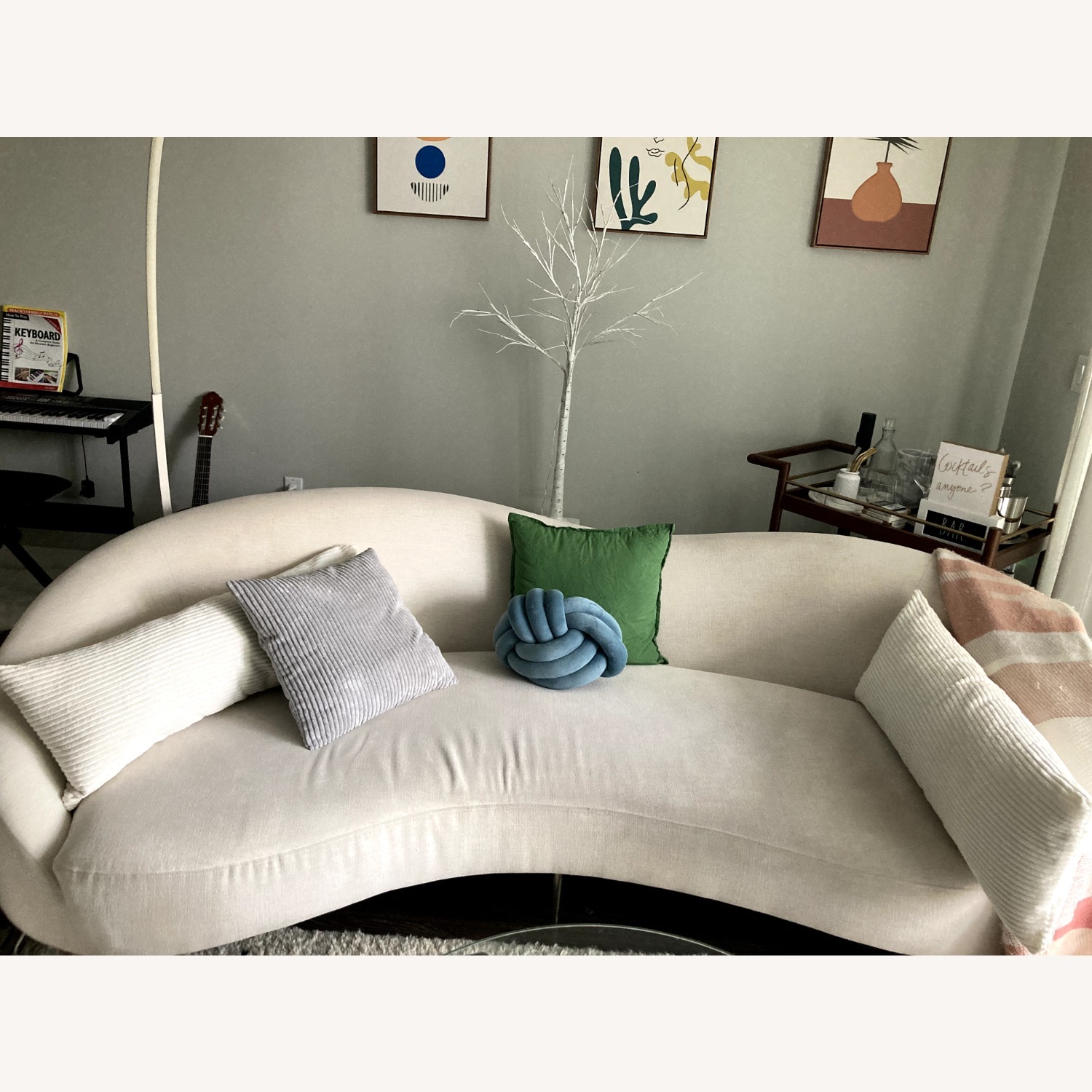 CB2 Curvo 96.5" White Performance Fabric Sofa by Goop - image-2