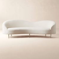 CB2 Curvo 96.5" White Performance Fabric Sofa by Goop