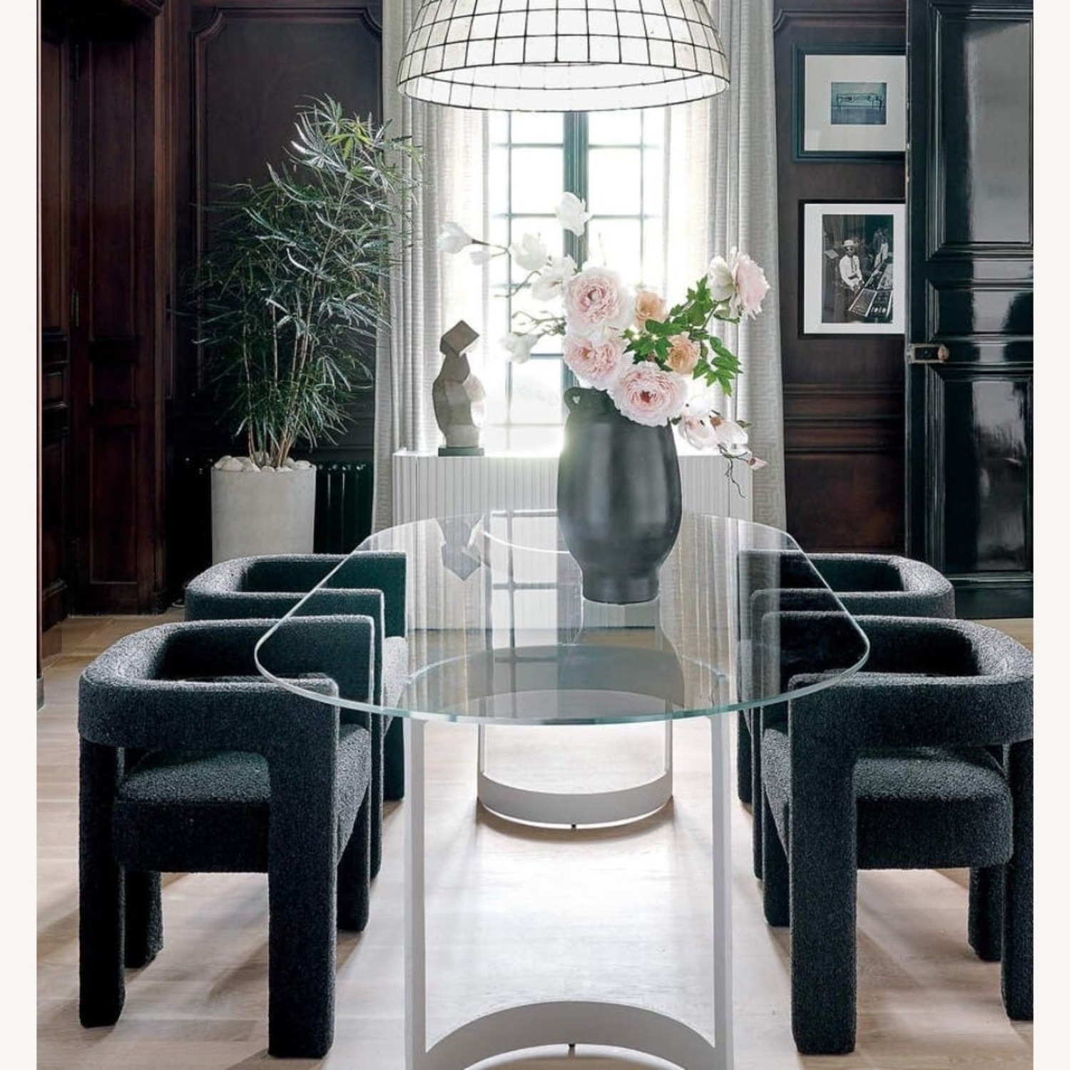 CB2 Transparent Orrin White Oval Dining Table - image-2
