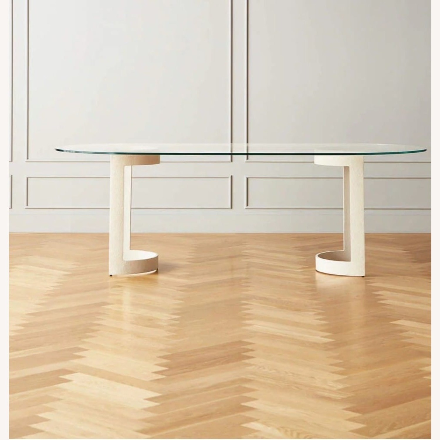 CB2 Transparent Orrin White Oval Dining Table - image-3