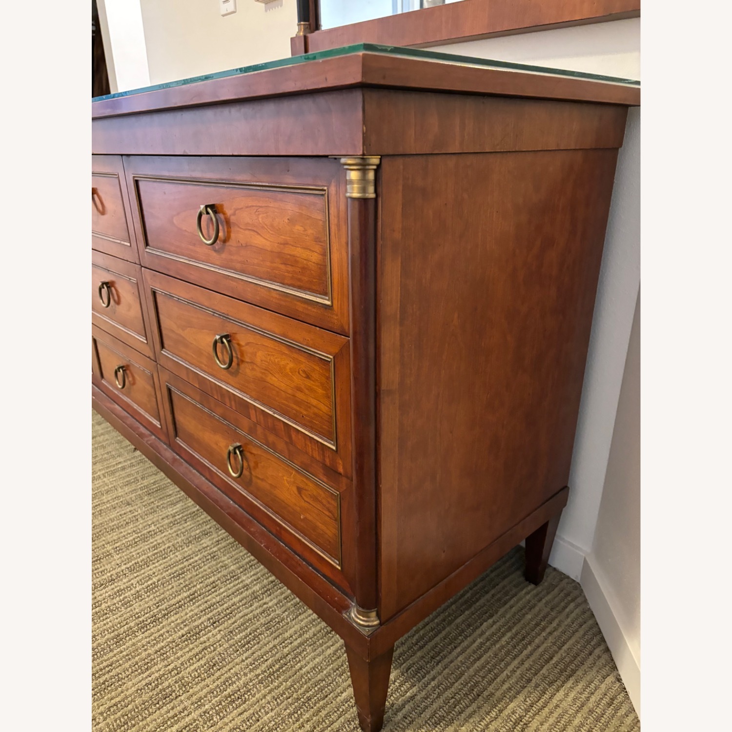 Henredon Dark Brown Dresser with Matching Mirror - image-6