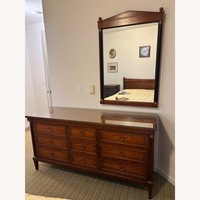 Henredon Dark Brown Dresser with Matching Mirror