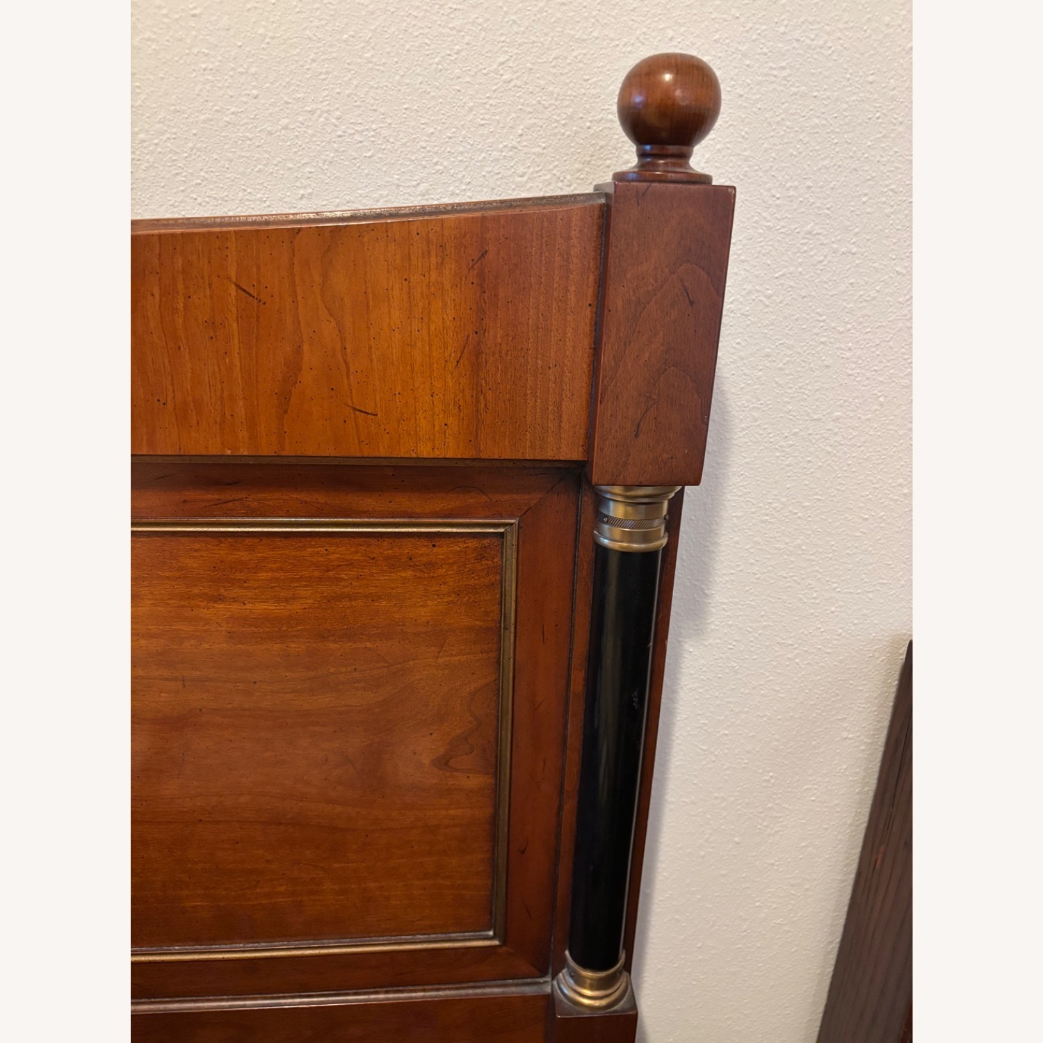  Henredon Dark Brown Wood Queen-Sized Headboard - image-1